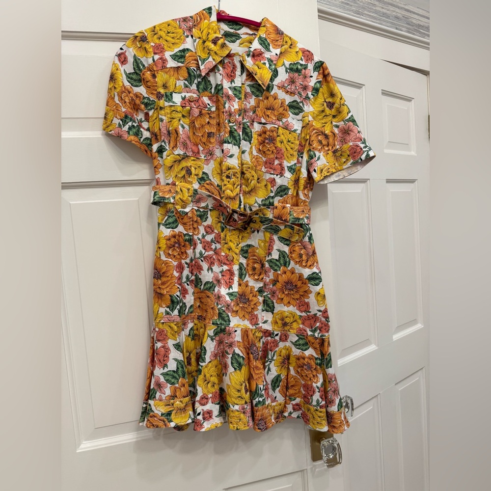 Zimmermann Yellow and Pink Floral Mini Dress